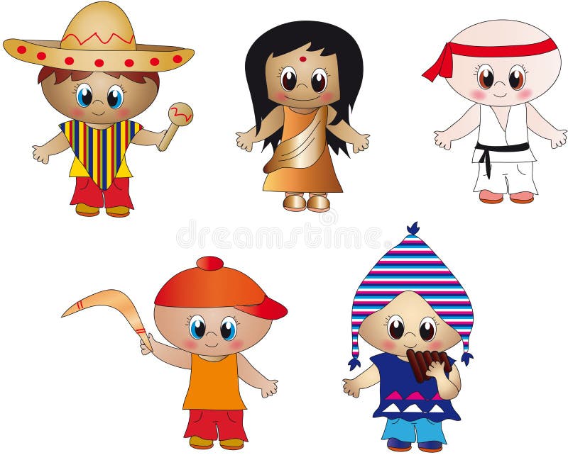 Latin American People in National Dress. Stock Vector - Illustration of ...