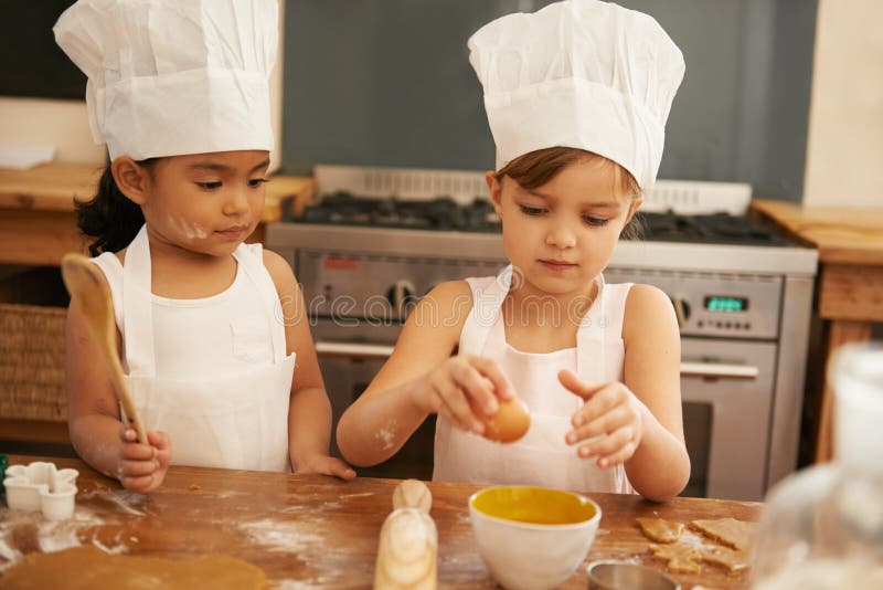 Children Bake in Kitchen for Learning and Development of Baker Skill