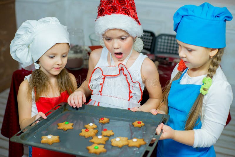 Children Baking Christmas Cookies Stock Photo - Image of pastry, cutter