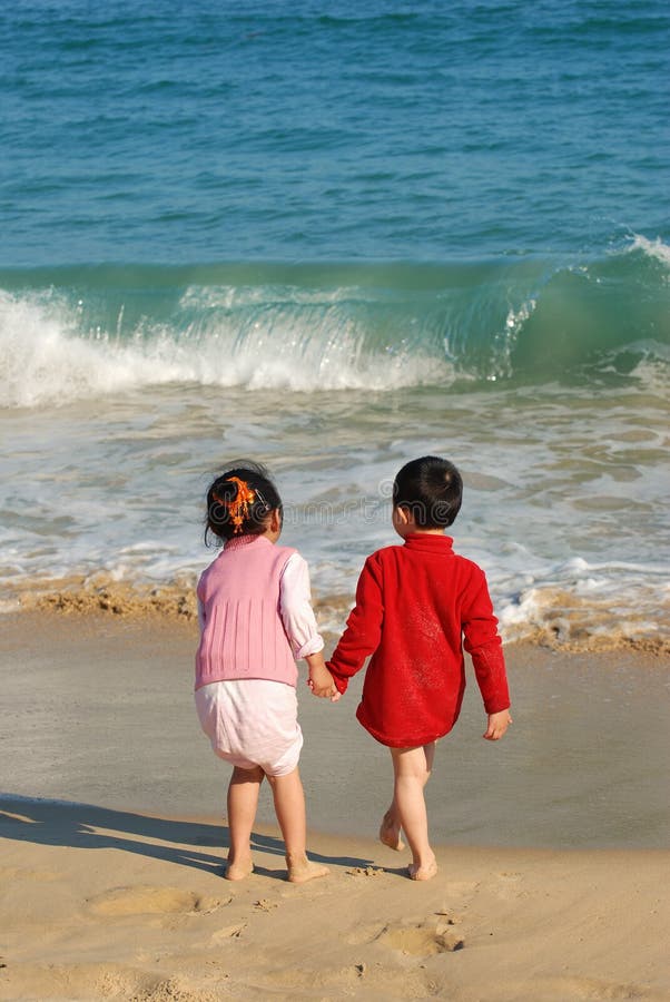 Children in the beach