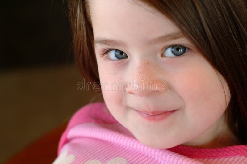 Children- Beautiful Girl. Close up head shot of a beautiful girl royalty free stock image