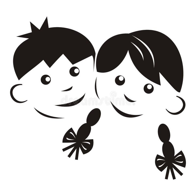 Download Children, black silhouette stock vector. Illustration of couple - 47716524