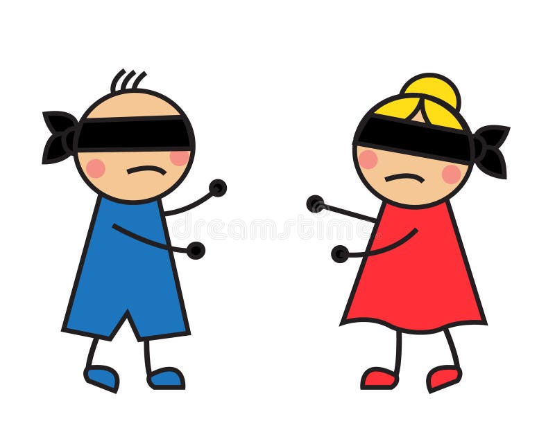 Blindfolded couple standing back to back ignoring after breakup or  separation. Man and woman in blindfolds avoid communication. Relationship  problem. Vector illustration. 20903285 Vector Art at Vecteezy