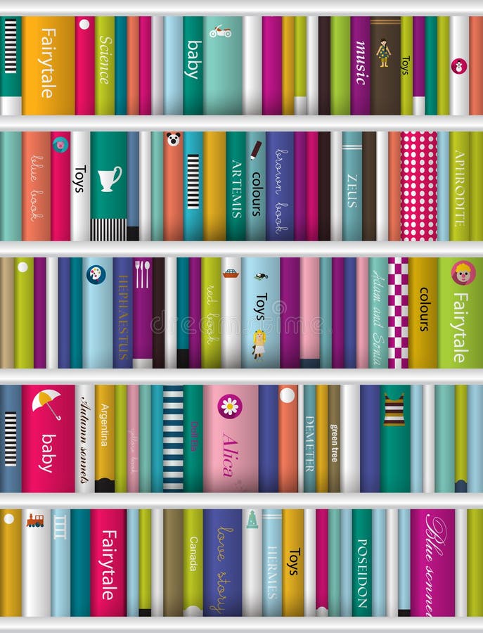 Children Book Shelf. Stock Vector - Image: 40443125