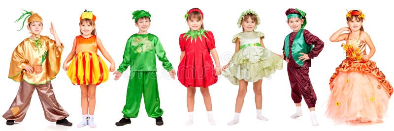 Children in bright fancy dress