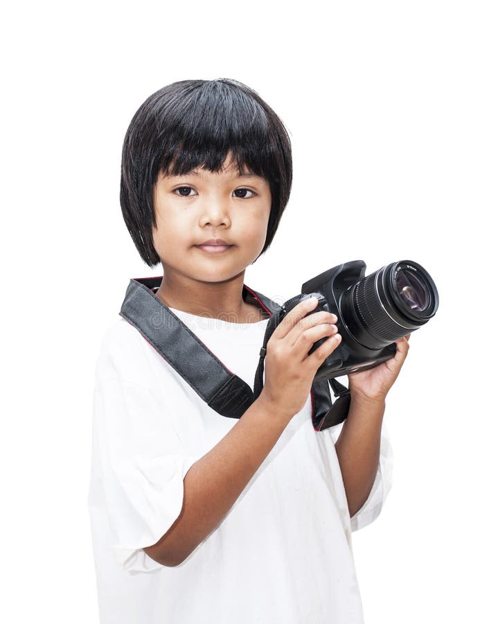 Children With Digital Camera Stock Photo - Image of beautiful, isolated ...