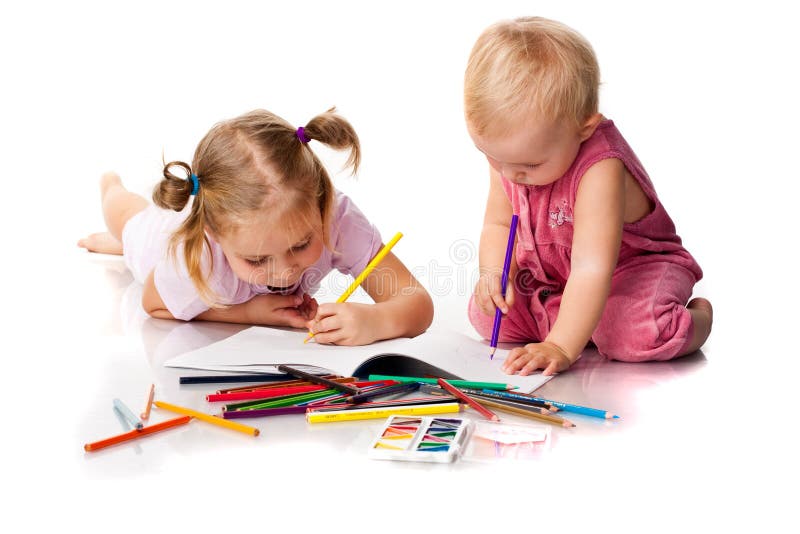 Children drawing royalty free stock image