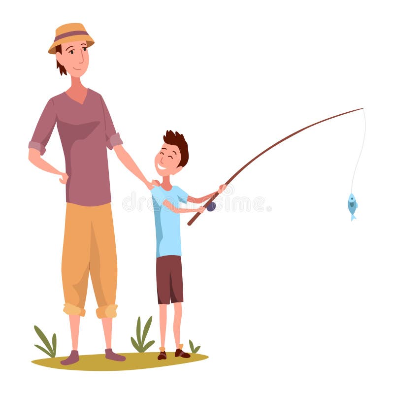 Boy Dad Fishing Stock Illustrations – 428 Boy Dad Fishing Stock