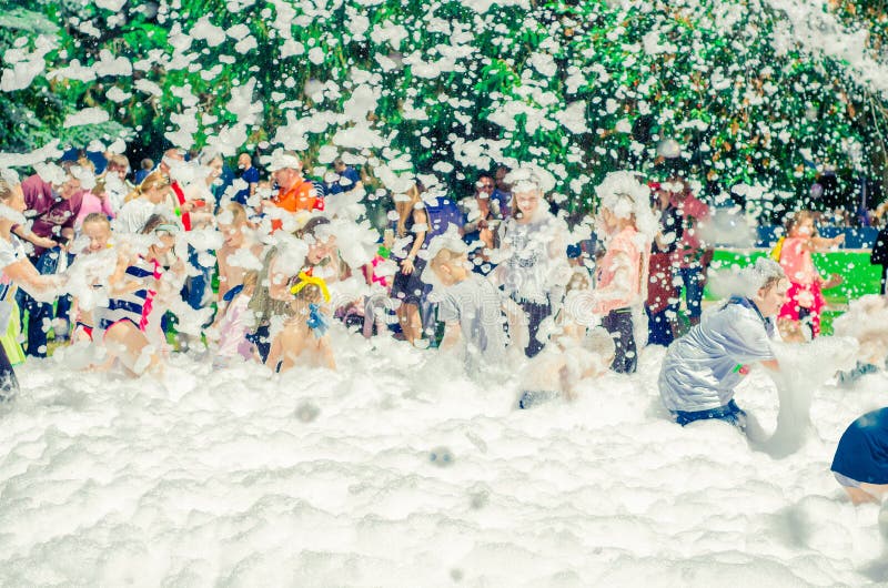 Soap foam party stock image. Image of girl, laugh, small 35234029