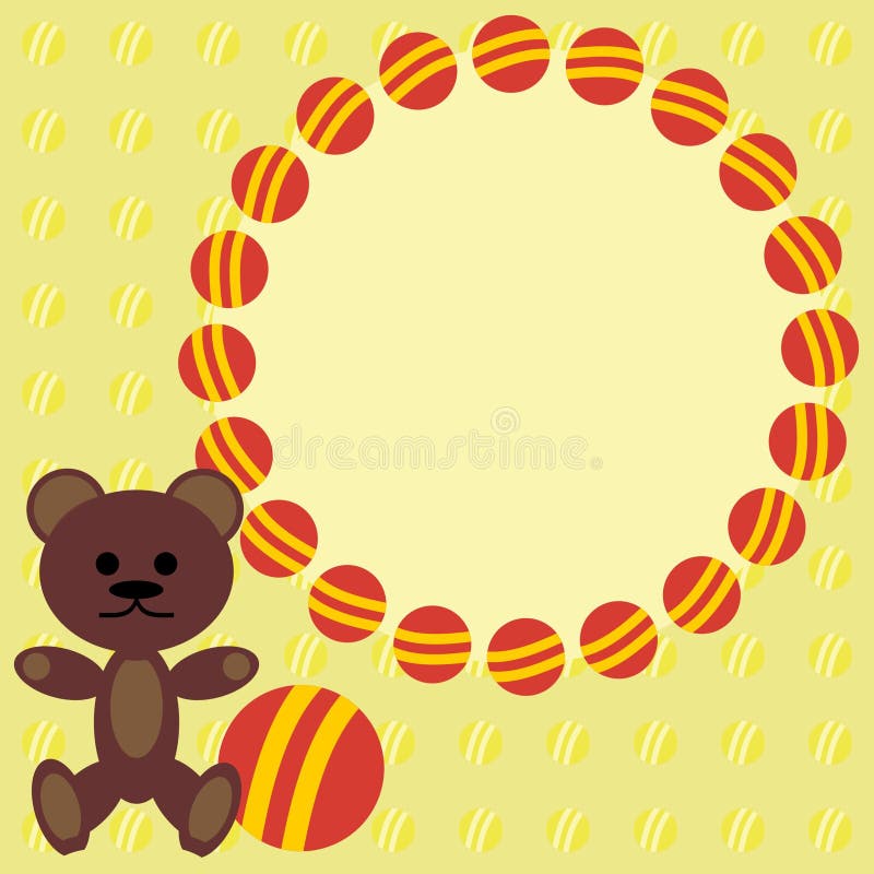 Children Frame With Teddy Bear Stock Vector Illustration of color