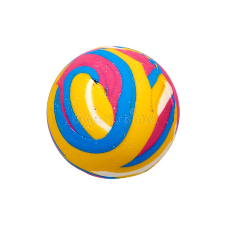 Children hand with color rubber ball, kids educational toy