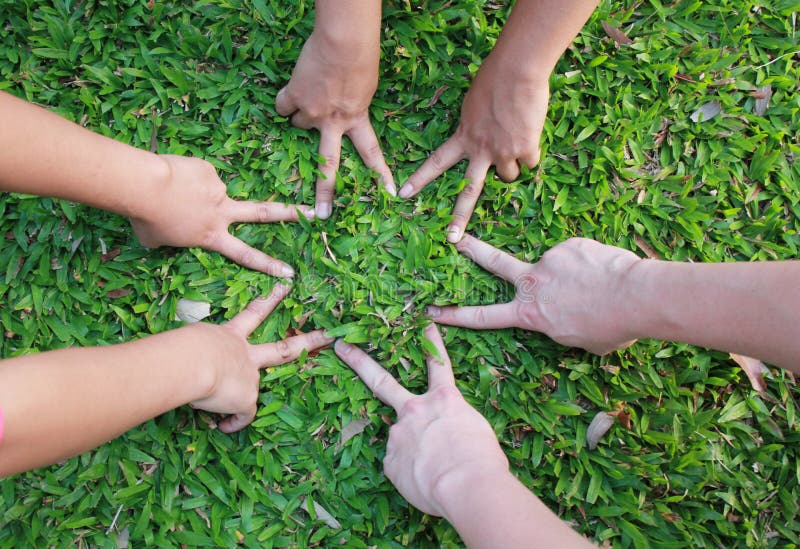 Children hands in star shape