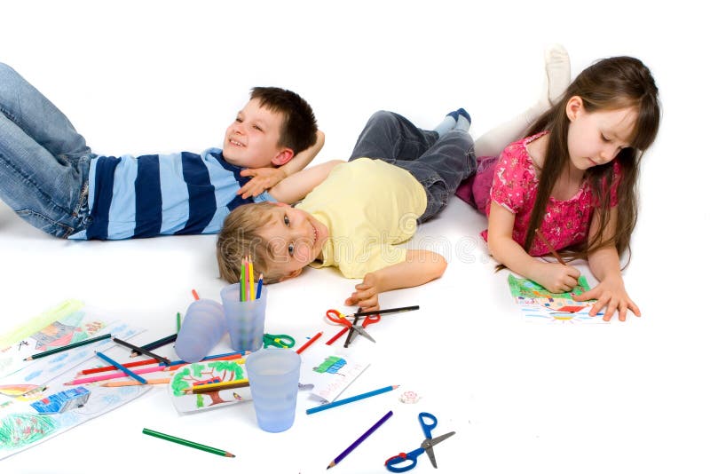 Children Happily Playing on Floor