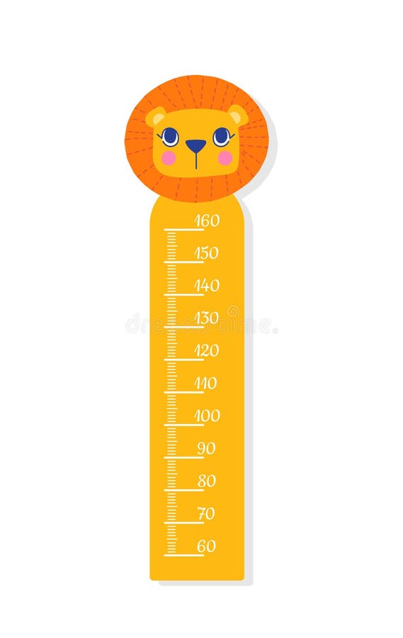 Children Height Chart with Lion Stock Illustration Illustration of