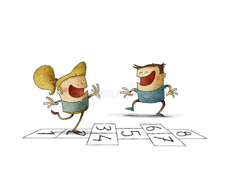 Children and hopscotch stock illustration Children and hopscotch stock illustration
