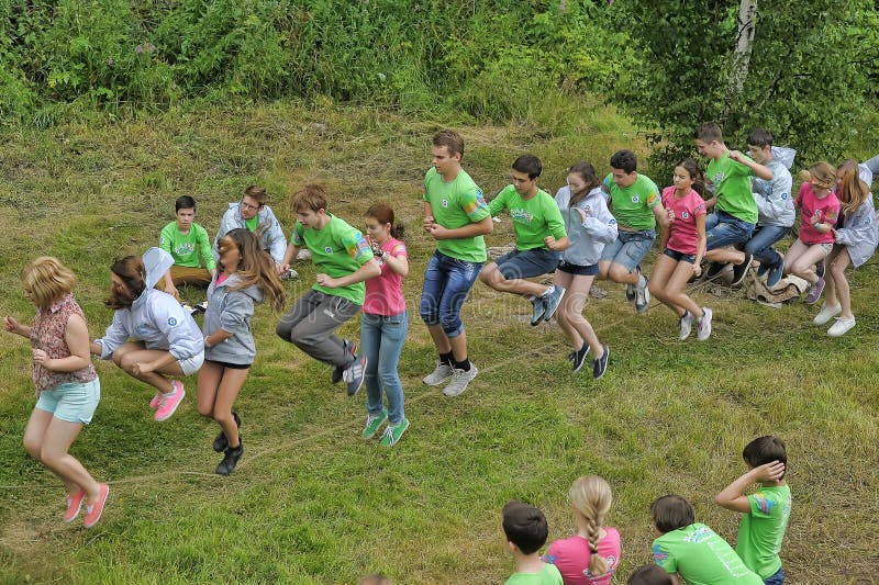 Children at jumping rope