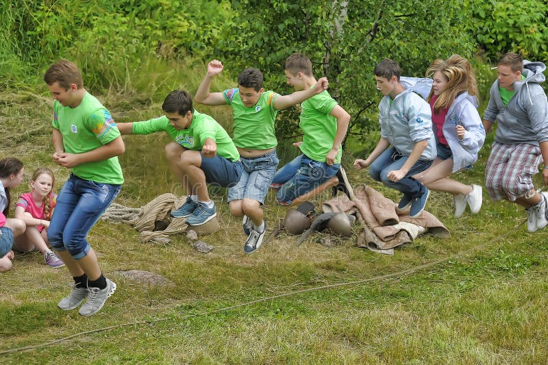 Children at jumping rope