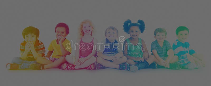 Children Kids Happiness Multiethnic Group Cheerful Concept stock image