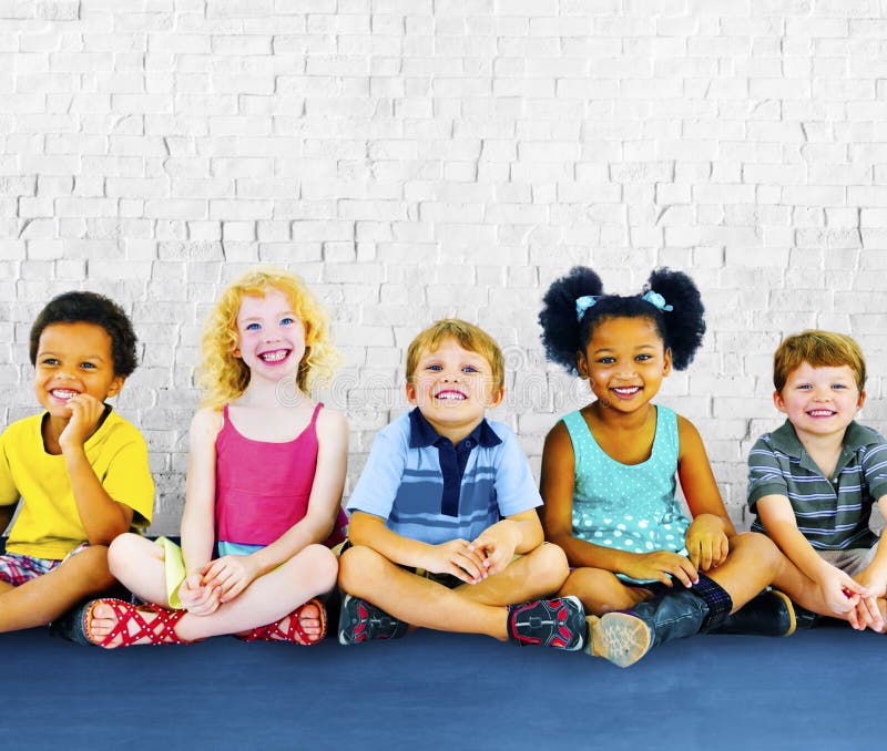 Children Kids Happiness Multiethnic Group Cheerful Concept royalty free stock image