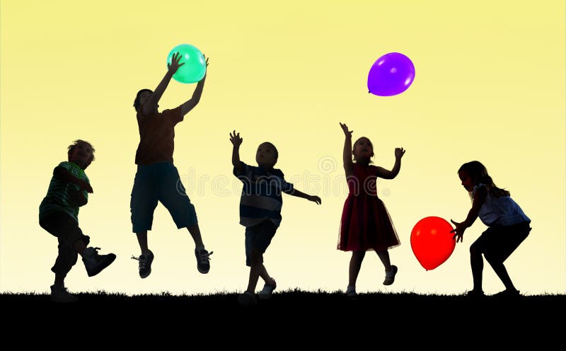 Children Kids Happiness Multiethnic Group Cheerful Playing Concept stock photography