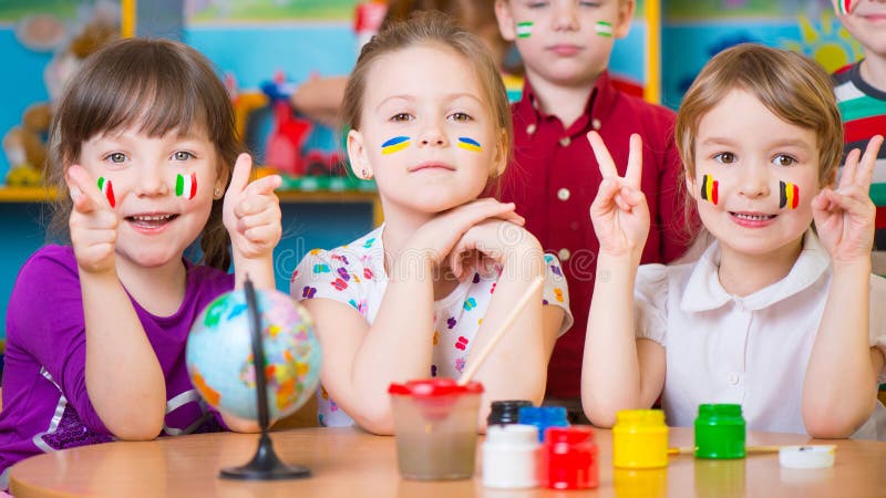 Children in language camp royalty free stock images