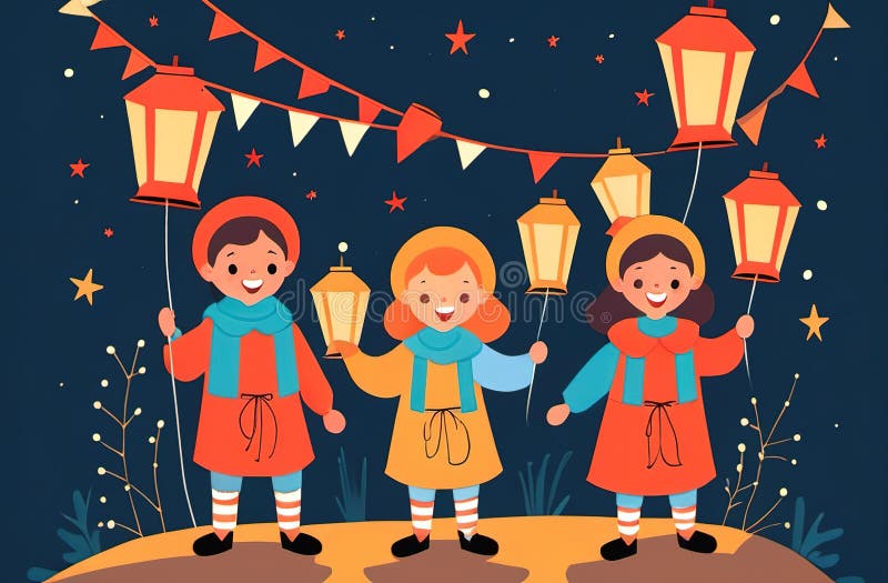 children-with-lanterns-on-saint-martin-s-day-at-14-10-2024-stock