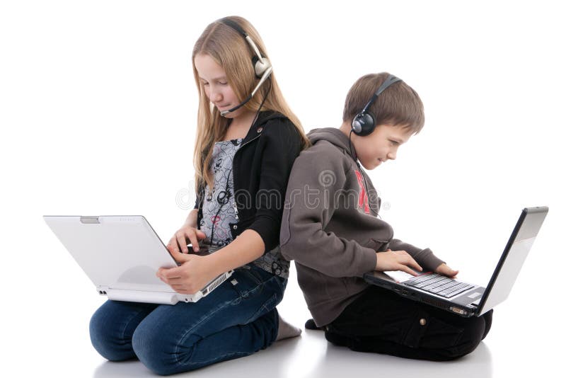 Children with laptops