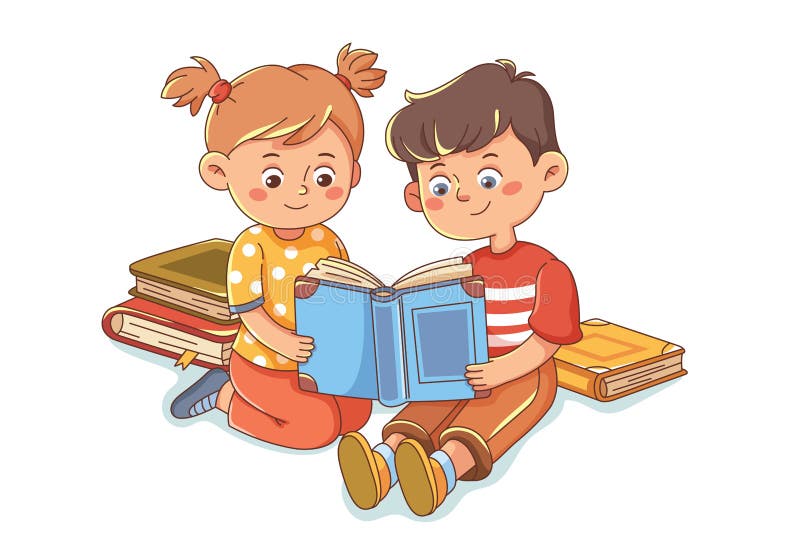 Children learn from books stock illustration. Illustration of knowledge ...