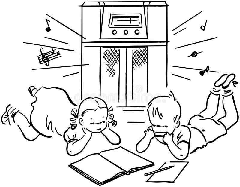 Children Listening To Radio