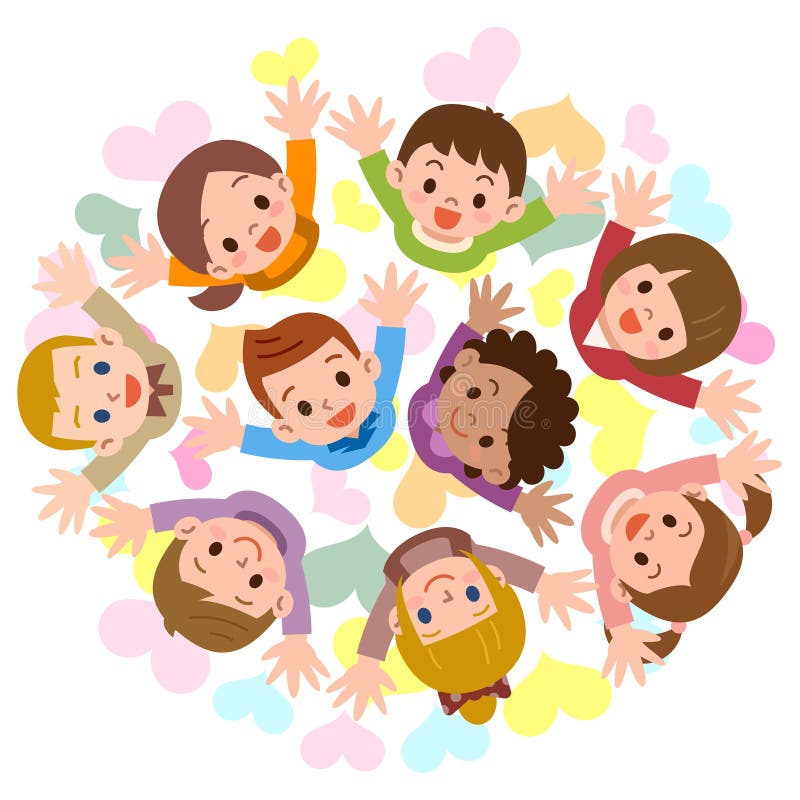 Children are Looking Up Smiling Stock Vector Illustration of japanese