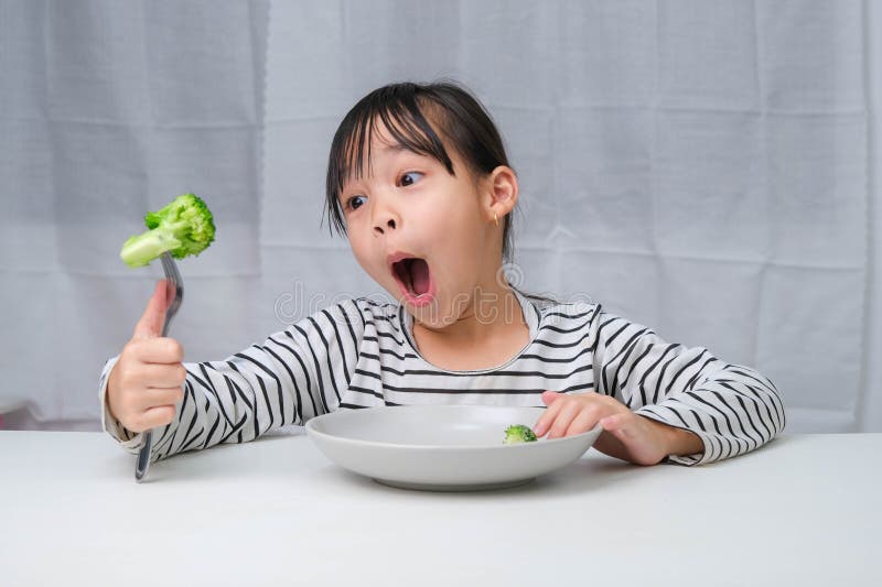 Children Love To Eat Vegetables. Stock Image - Image of care, growth