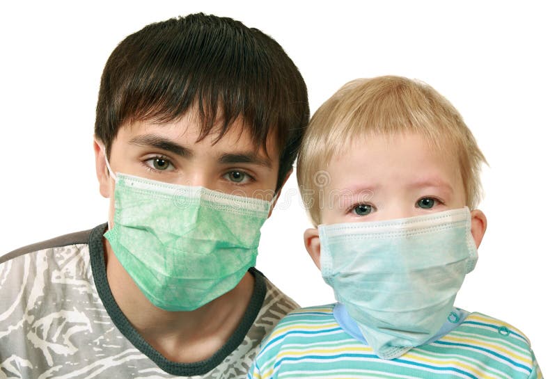 Children in medical masks stock image. Image of isolation 10947171