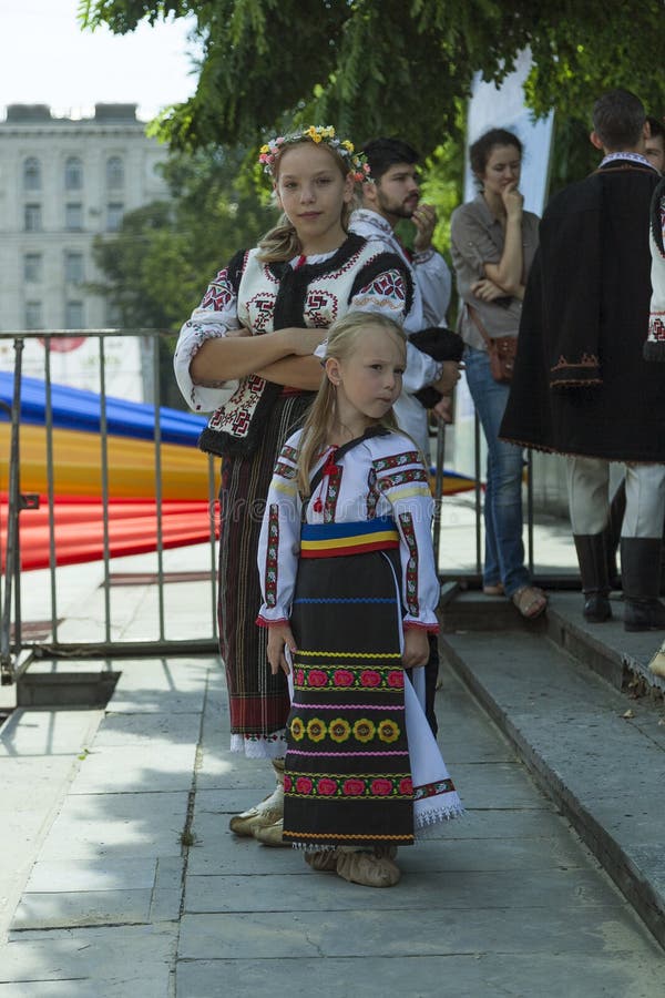 Children in Moldovan national costumes.