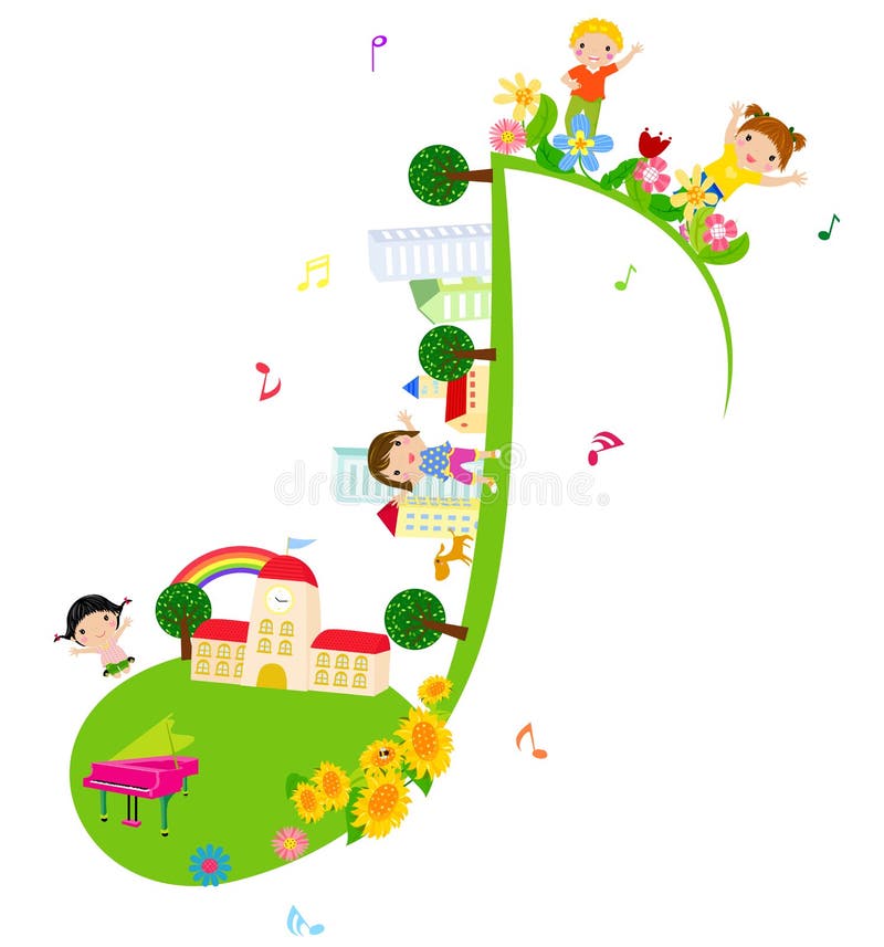 Children of music school stock illustration Children of music school stock illustration
