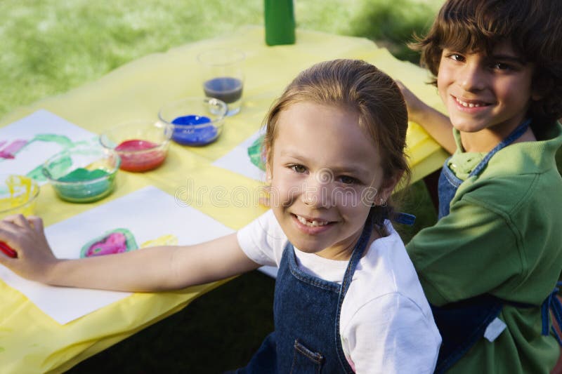 Children Painting stock images