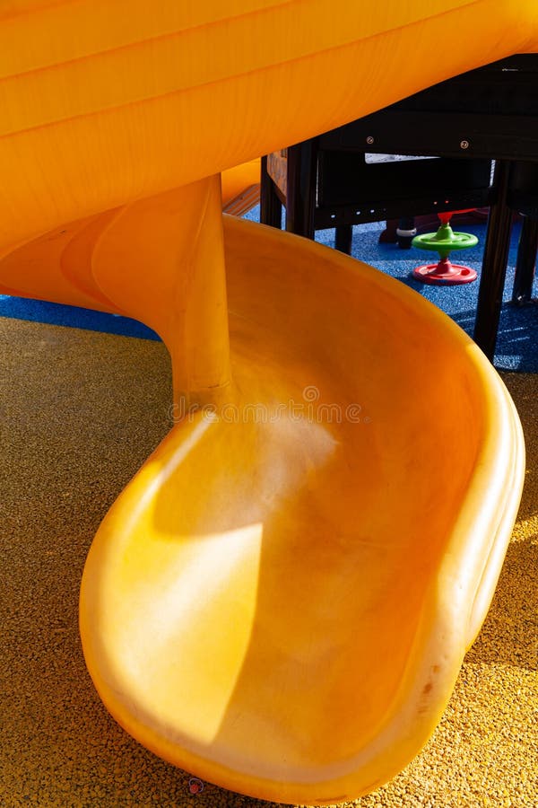 Children Park Slide, Playground Yellow Slide, Yellow Colour Children