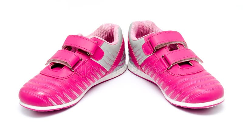 Children Pink Sport Shoes Isolated Stock Photo - Image of background ...