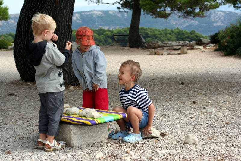 Children play market royalty free stock image