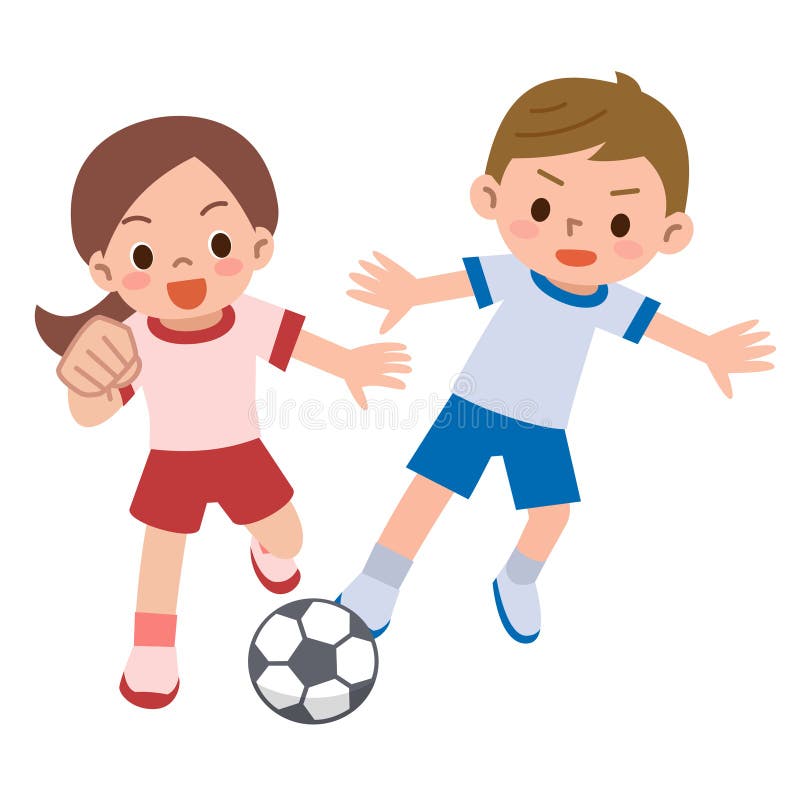 Children play soccer stock vector. Illustration of background 71861569