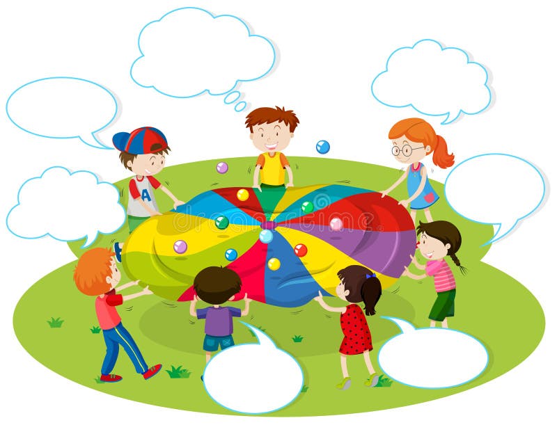 Children Playing Color Balls in the Park Stock Vector - Illustration of ...