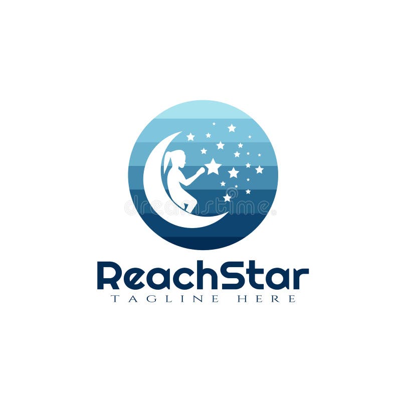 Children Reach star vector logo design,dream kids