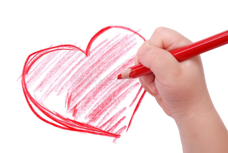 Children remisów ręki serca ołówek