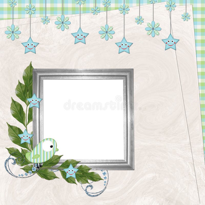 Children's background with frame vector illustration Children's background with frame vector illustration