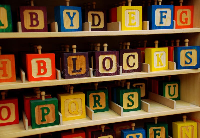 Children's Colorful Wooden Blocks stock photo