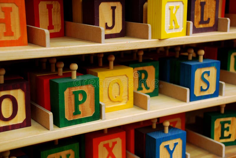 Children's Colorful Wooden Blocks royalty free stock photo