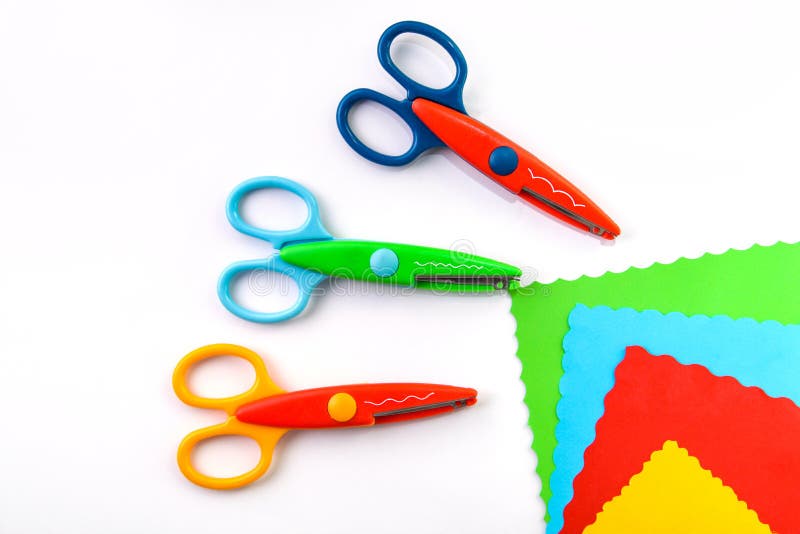 Children S Creative Tools. Curly Scissors. DIY for Scrapbook Handmade.  Stock Photo - Image of lesson, punch: 213922670