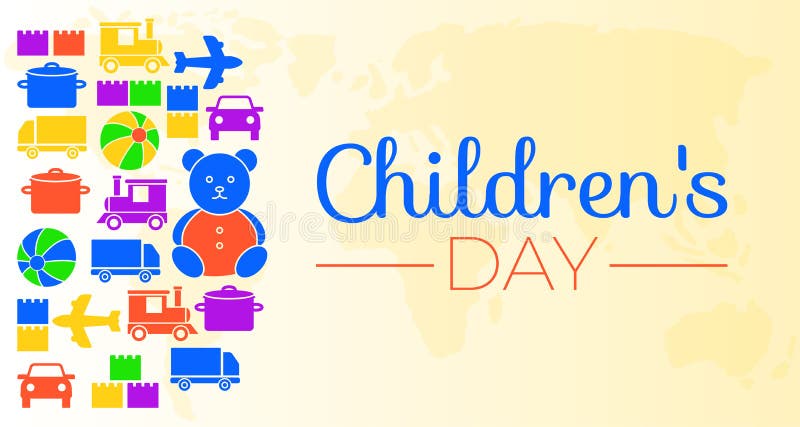 Children`s Day Background Illustration with Toys royalty free illustration