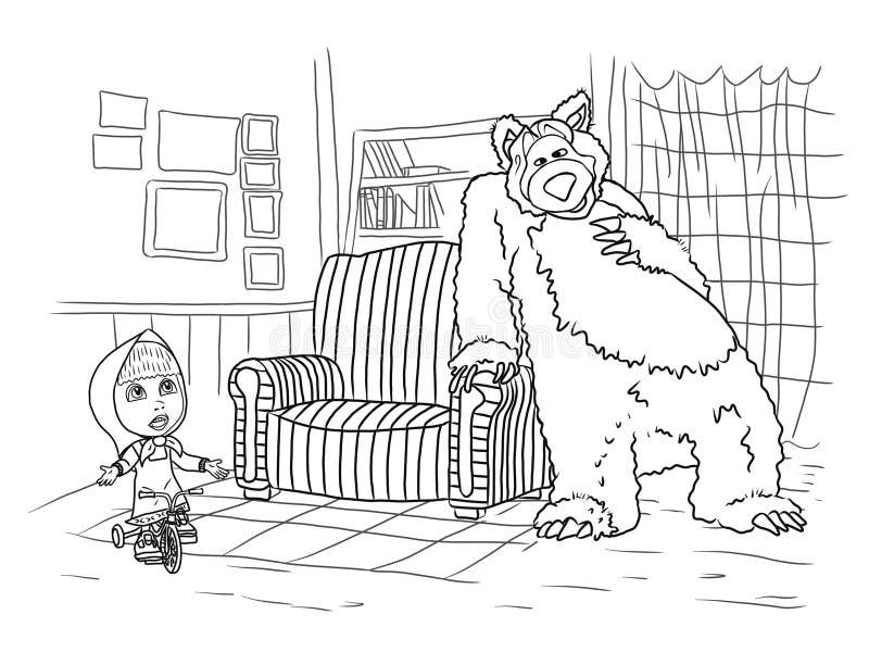Learn How to Draw The Black Bear from Masha and the Bear (Masha and the Bear)  Step by Step : Drawing Tutorials
