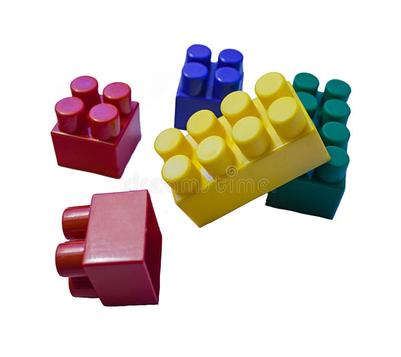 Children`s designer parts for assembling multi-colored stock photo