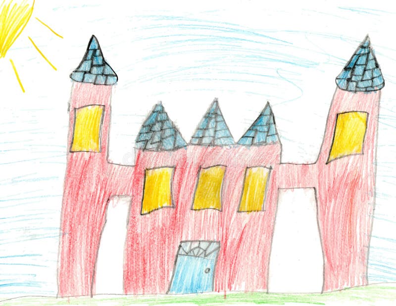 How to draw a Castle, very easy drawing for kids - YouTube